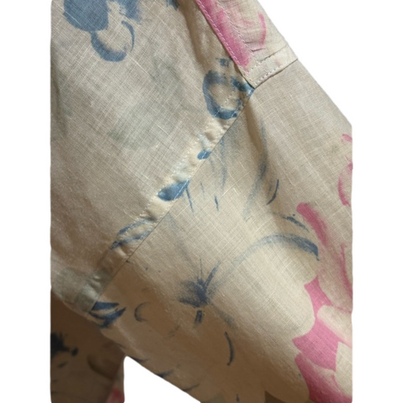 80s PASTEL FLORAL BOLD PRINT ITALIAN OVERSIZED TUNIC BLOUSE MAXI SKIRT S - Picture 14 of 16